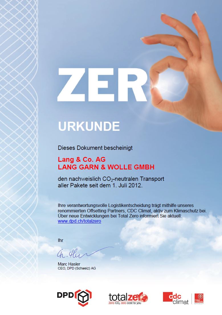 Total Zero Certificate